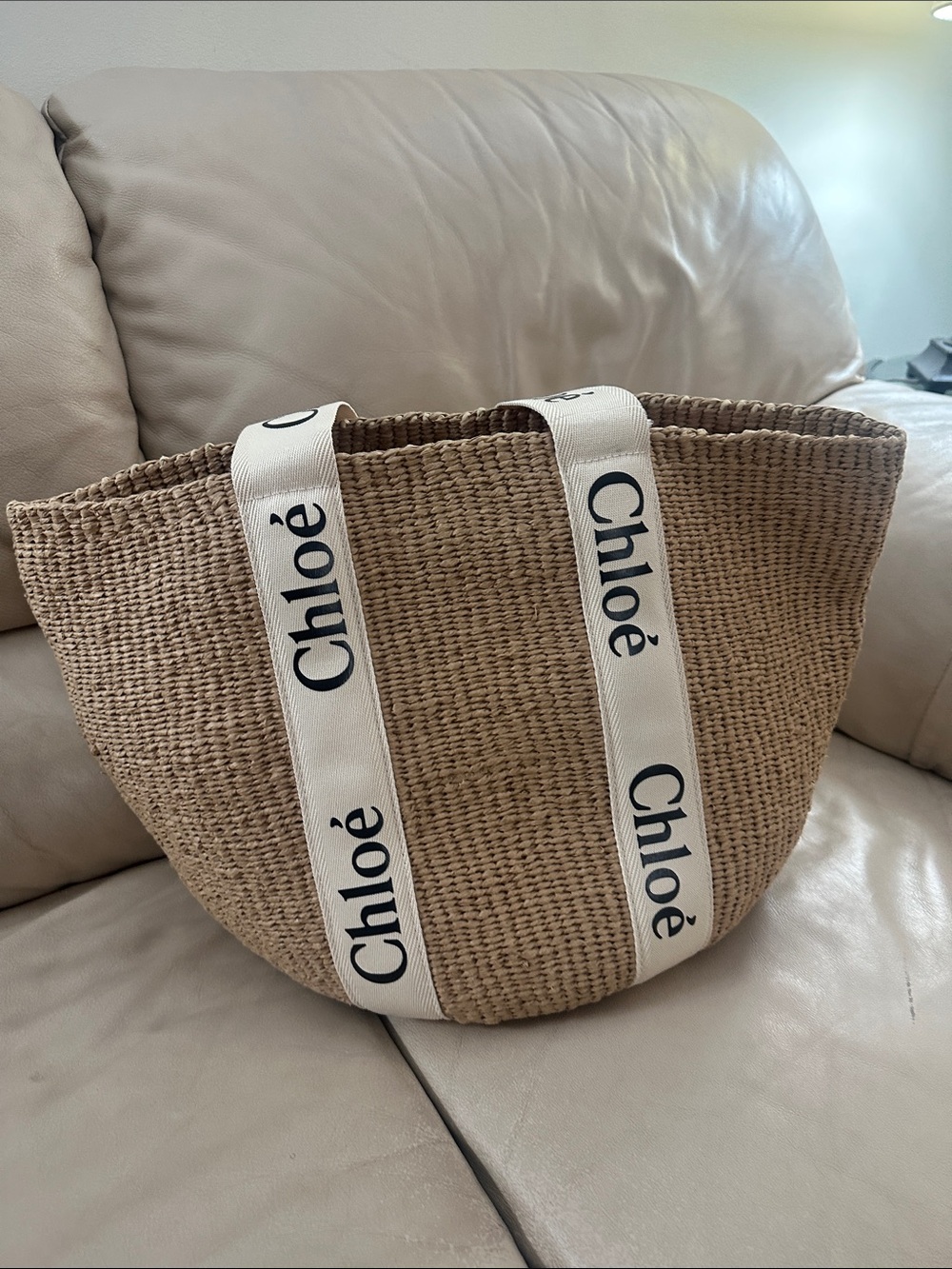Authentic Chloe x Mifuko Woody Large raffia tote - Picture 7 of 16